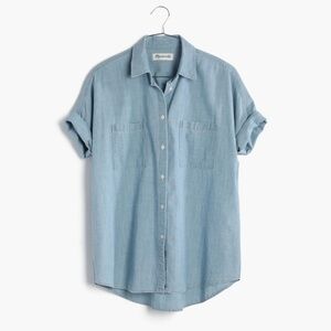MADEWELL Courier Short Sleeved Denim Button Shirt XXS